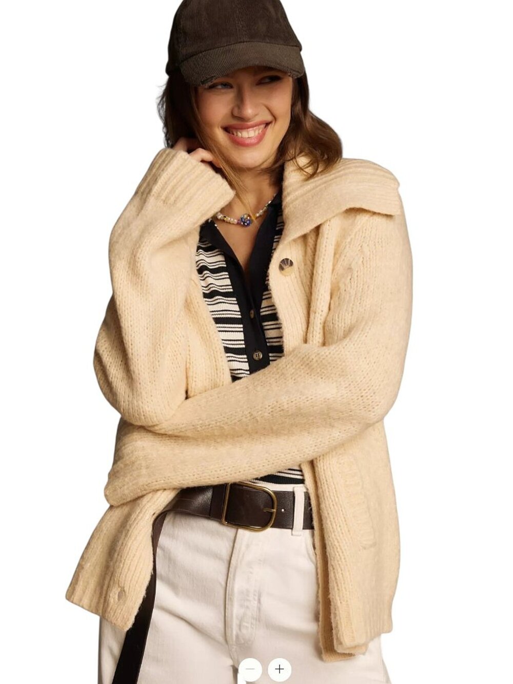 Maeve Anthropologie Wool-Blend Chunky Cardigan Sweater Jacket Coatigan Boho - M - Picture 2 of 10